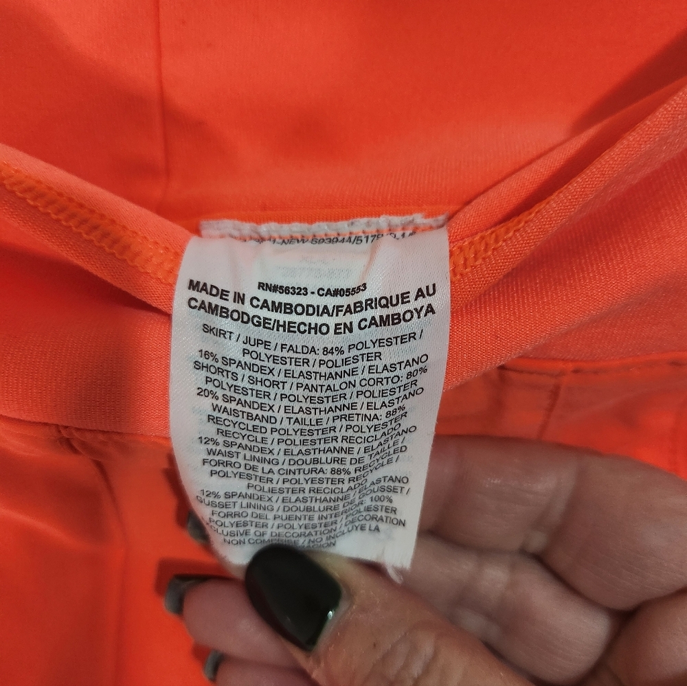 Nike Women's Orange Pleated Skirt - Picture 2 of 7